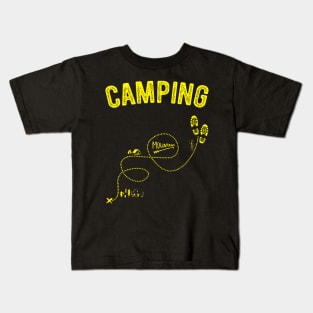 Camping Hiking Plan Map Awesome Hiker Camping Kids T-Shirt